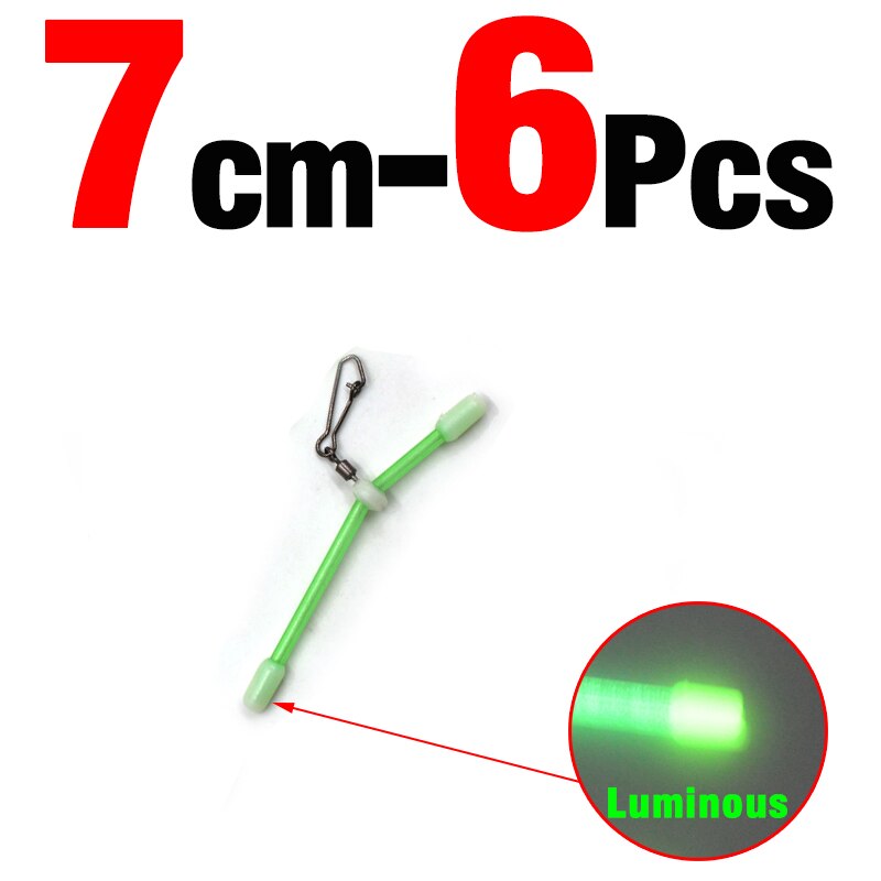 Mnft 6 stk anti-tangle bomme havfiskegrej plastrør balancebeslag lysende fiskegruppe fiskesnøre pesca: Str. 7cm 6 stk