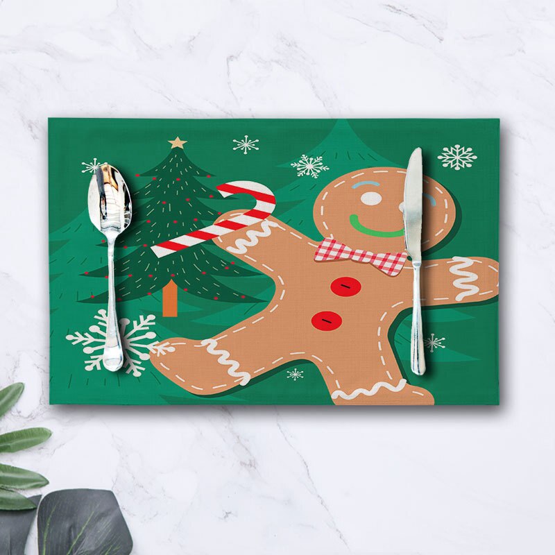 Julebordmat bomull og lin spisebordsmatte navidad julepynt til hjemmekjøkken restaurant jjjcd 177: E 44 x 28cm