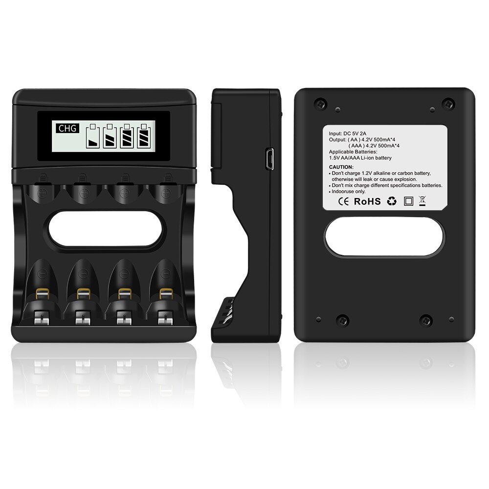 Palo 1.5V Aa Li-Ion Batterij Lader Voor 1.5V Lithium Li-Ion Aa Aaa Oplaadbare Batterij Met Lcd-scherm