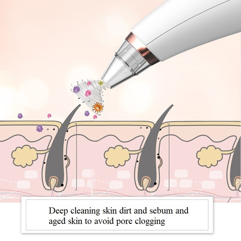 Electric Vacuum Blackhead Black Dot Remover Face Pore Skin Care Acne Pore Cleaner Pimple Removal Vacuum Suction Facial Tools