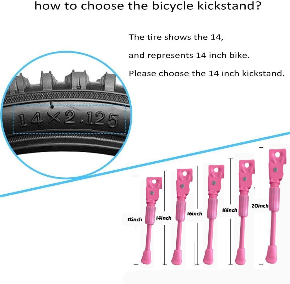Kids Bike Kickstand Component Parking Stand Pink Leg Kick Stand for Mountain Bikes Road Bikes Boys Girls Bicycle Spare Parts BMX
