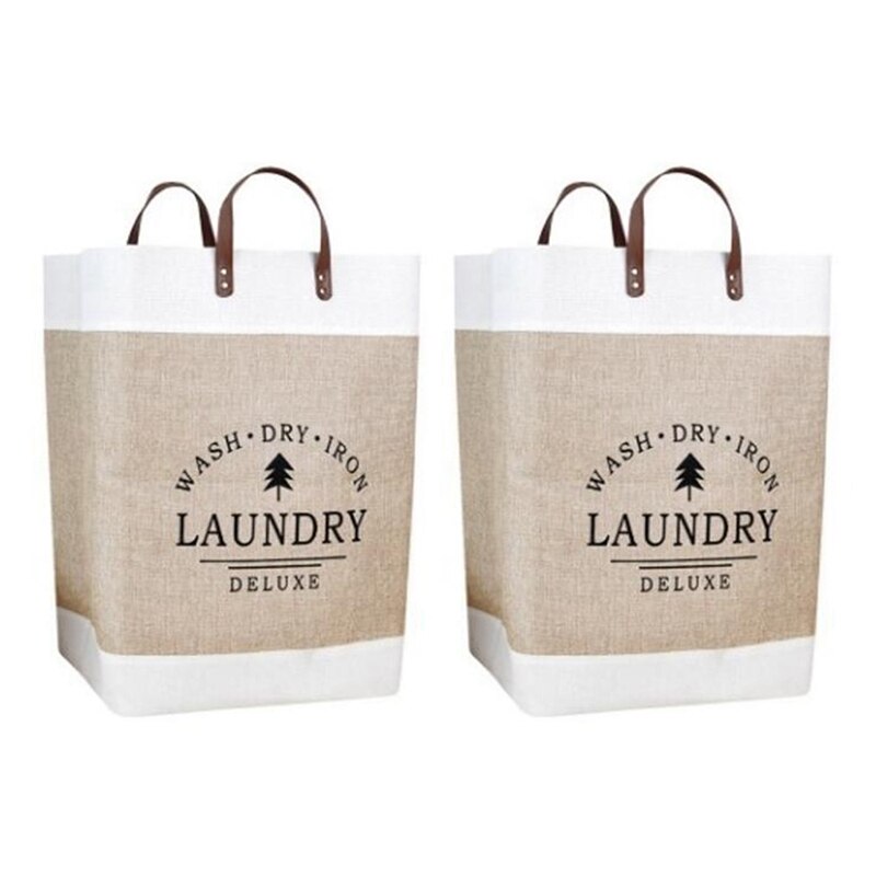 2X Waterproof Collapsible Laundry Basket Dirty Clothes Hamper Printed Foldable Storage Bin Sundries Sorter Basket