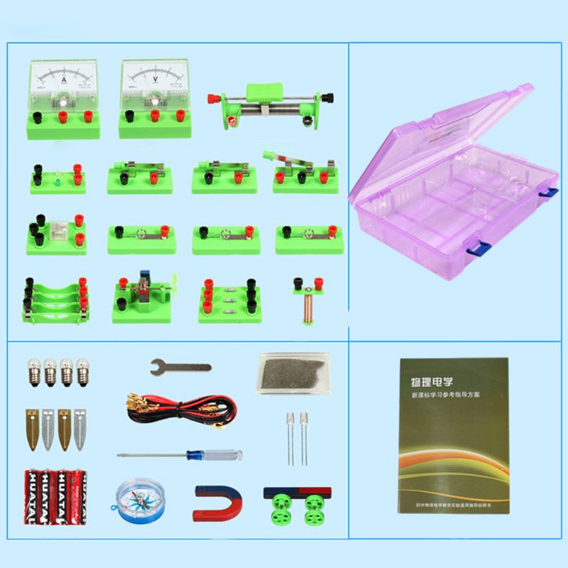 Equipo de experimentos electromagnéticos, Kit Básico de aprendizaje de circuito de laboratorios de física,