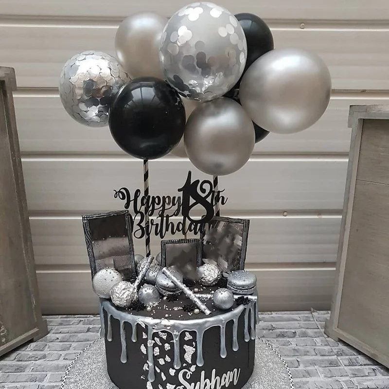 10 stks 5 Inch Ballon Cake Topper Metalen Confetti Ballen Cloud Vorm voor Verjaardag Baby Douche Bruiloft Decoratie DIY benodigdheden: Clear
