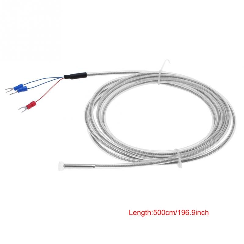 PT100 Thermocouple Sensor 0-200 ℃ Range 5m 3 Wire Sensor Thermocouple Wire Waterproof Corrosion Resistance Thermo Couple Tester