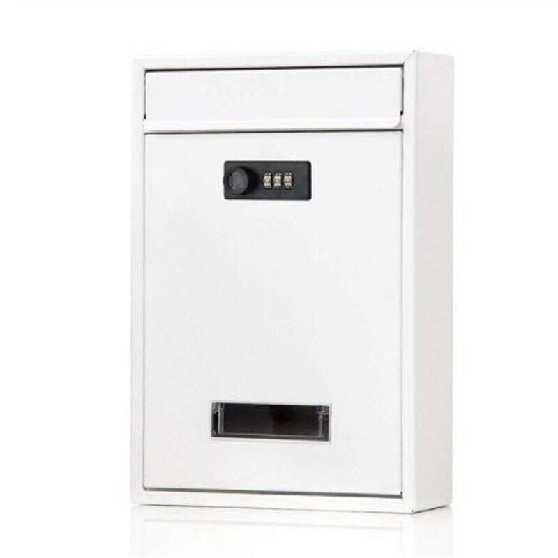12 Inch Mental Coded Lock Vintage Letterbox Wall Hanging Mounted Locking Mailbox Post Box with Keys Newspaper Box: Coded Lock-06