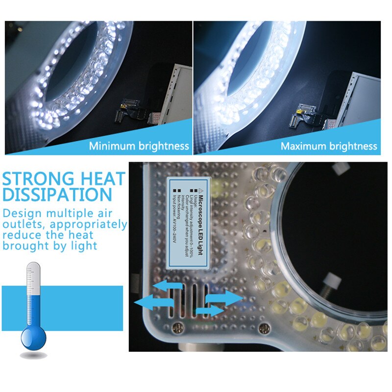 Sunshine SS-033 Led Microscoop Lichtbron Enkele Cilinder Verrekijker Stereo Microscoop Ring Lamp Geïntegreerde Led Ring Licht