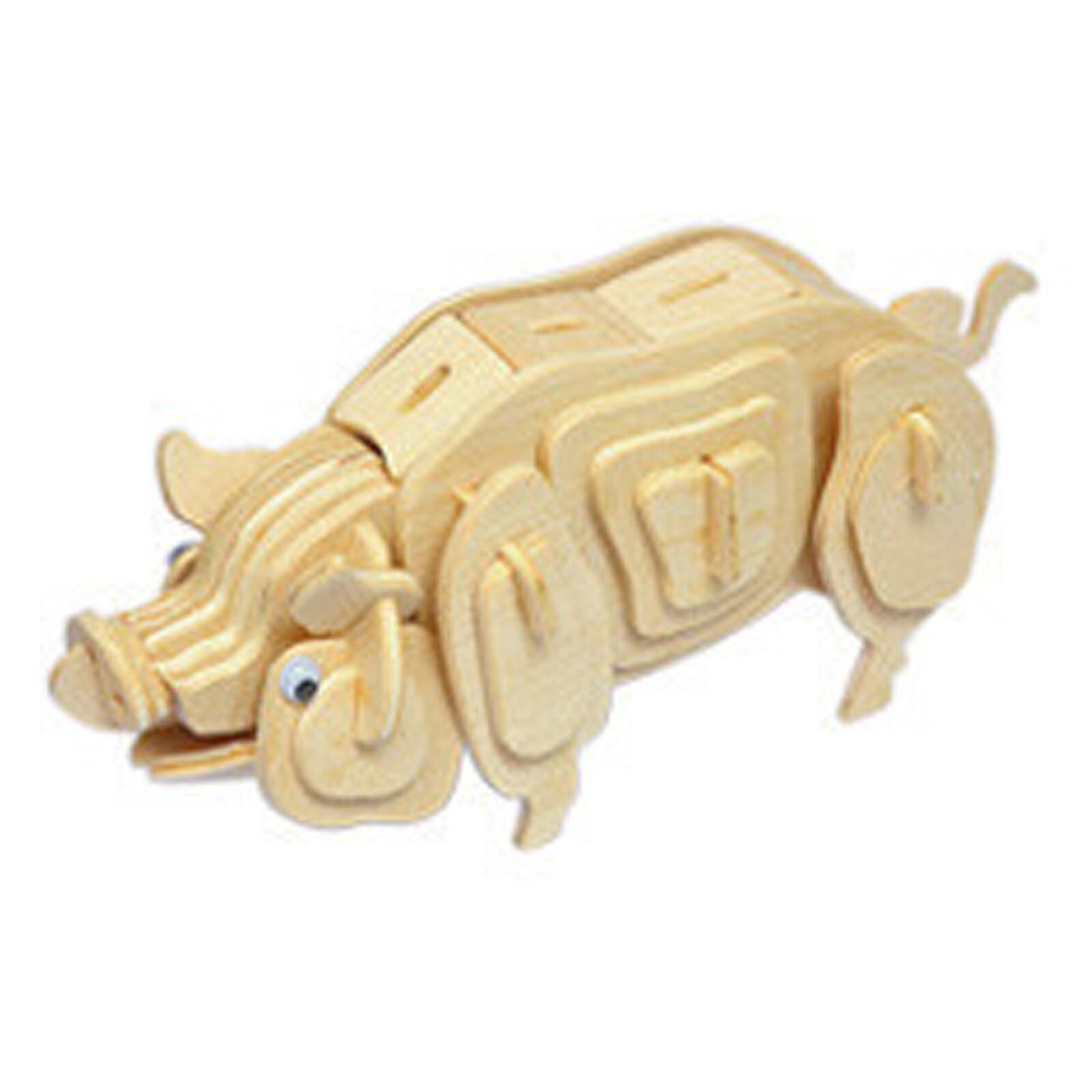 1pcs 3D In Legno giocattolo di puzzle Puzzle Tridimensionale Modello Animale Per Bambini di caratteri Regali di sviluppare la capacità di bambini di intelligenza: pig