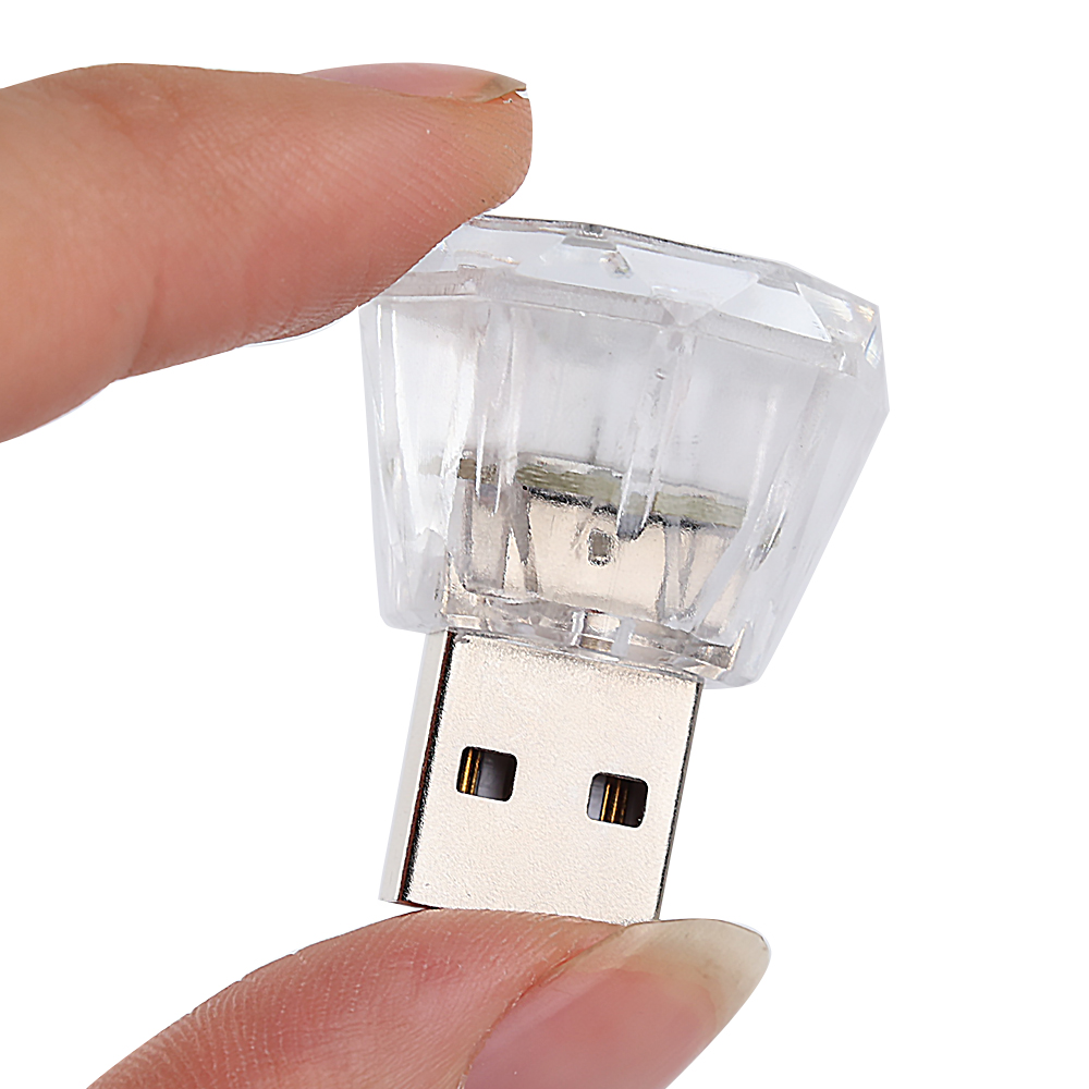 1/3 Pz Mini USB 5 V Auto LED Lampada Ambientale Interni Luce Notturna Casa Auto Cristallo Colorato Flash Luci Atmosfera Lampadina Decorativa