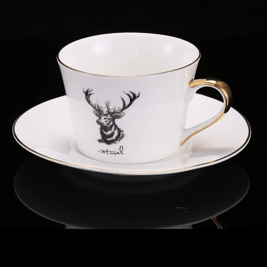 Ins – ensemble européen de tasses à café en céramique, tasse créative, maison avec soucoupe, cuillère, tasses à thé et soucoupes, Latte, pour amis: K
