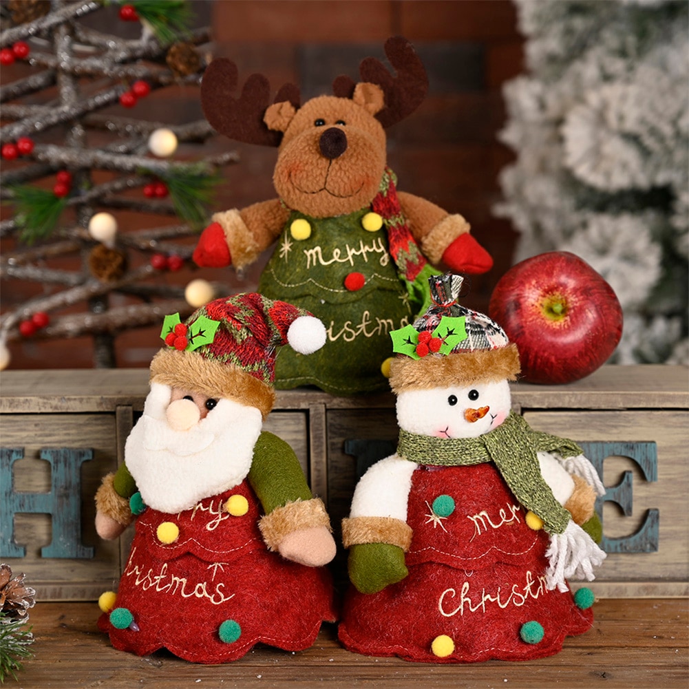 Kerstavond Tree Vormige Apple Zak Non-woven Stof Snoep Zakken Houder Kerst Decoraties Voor Huis Jaar