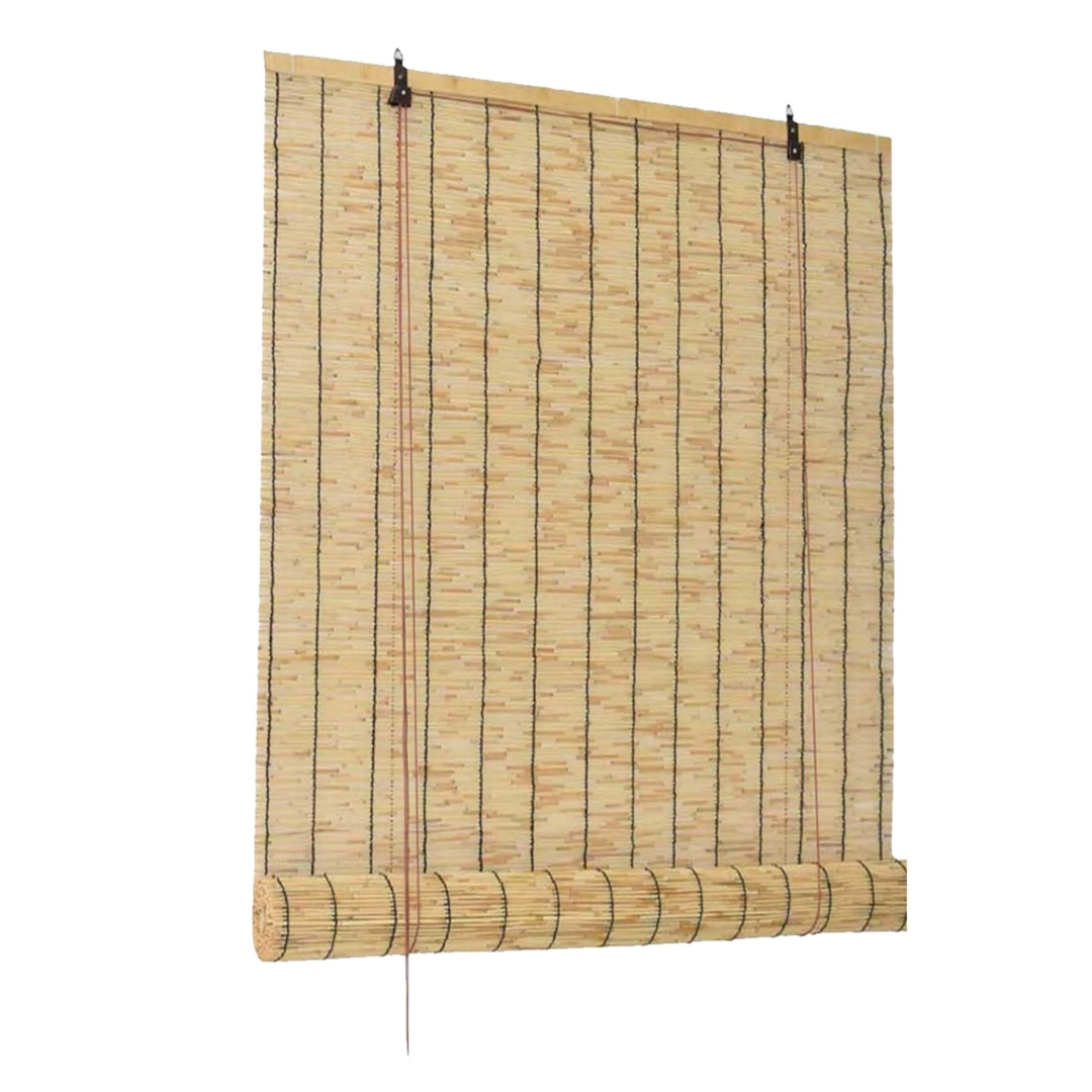 MAXHOME-Estor enrollable efecto bambú,Persiana enrollable de bambú,Cortinas Opacas Transpirables Persiana Enrollable Para Ventanas,adecuadas para interiores y exteriores,variedad de medidas