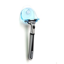 1 stk klar blå plast super sugekop barberstativ badeværelse barbermaskine holder sugekop barbermaskine ingen barbermaskine