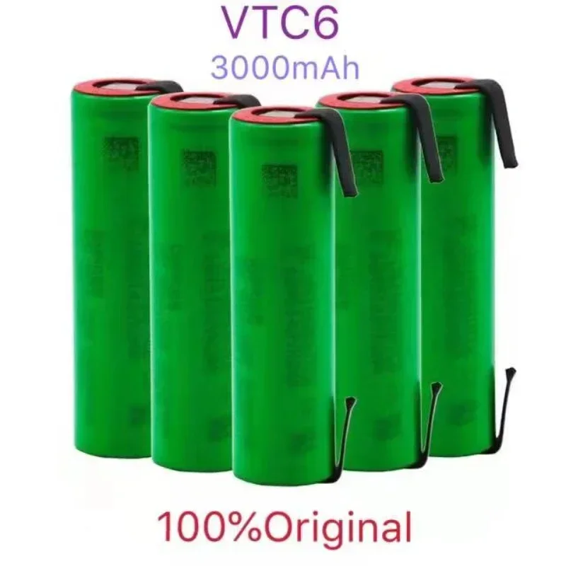 100% Original VTC6 3.7V 3000mAh 18650 Li-ion Battery 30A Discharge for US18650VTC6 Tools Batteries+DIY Nickel Sheets.