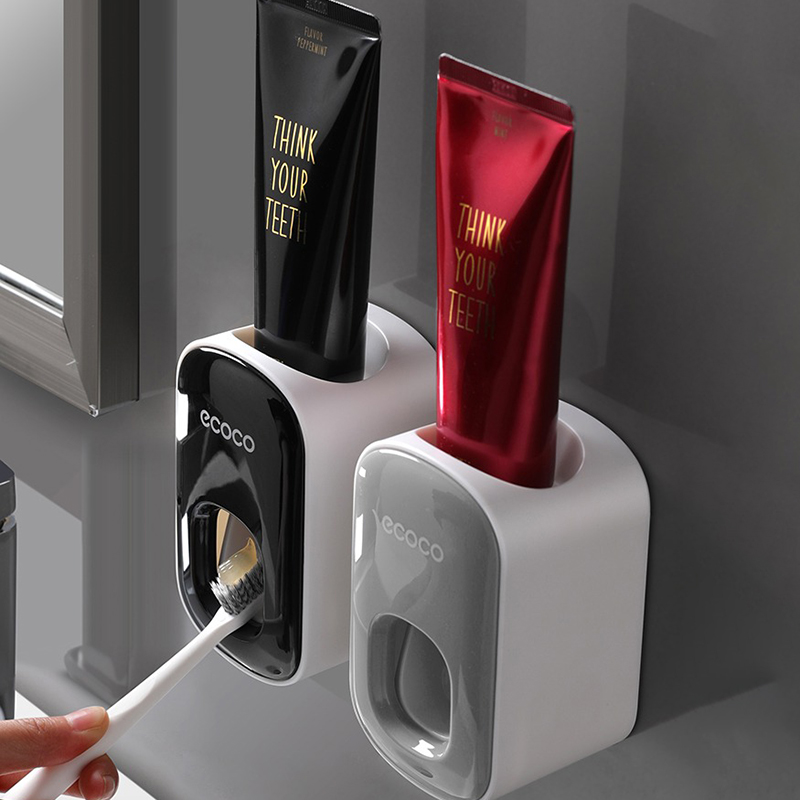 ECOCO Automatische Zahnpasta Spender Zauberstab Montieren Schlecht Schlecht Zubehör Wasserdichte Zahnpasta Presse Zahnbürste Halfter