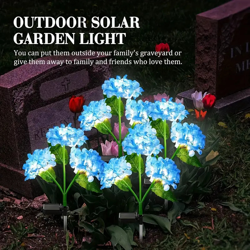 Tuinverlichting op zonne-energie Buitenverlichting, kleurrijk hortensia kunstbloemlicht op zonne-energie voor tuinpaddecoratie