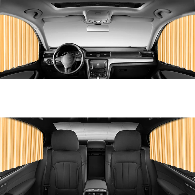 Magneten Auto Zonnescherm Gordijn Universele Zijruit Shades Gordijnen Voor Auto Voor Achter Glasfolie Warmte-isolatie Zonwering