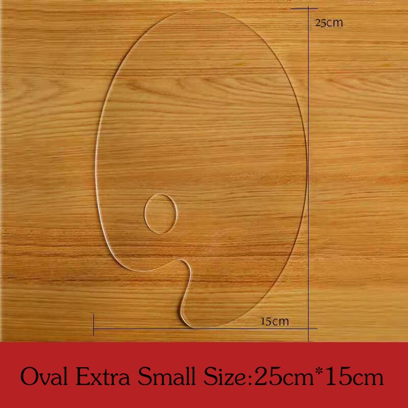 Acrylic Transparent Palette Fine Arts Student Special plexiglass elliptical square flat palette eas: oval25 15