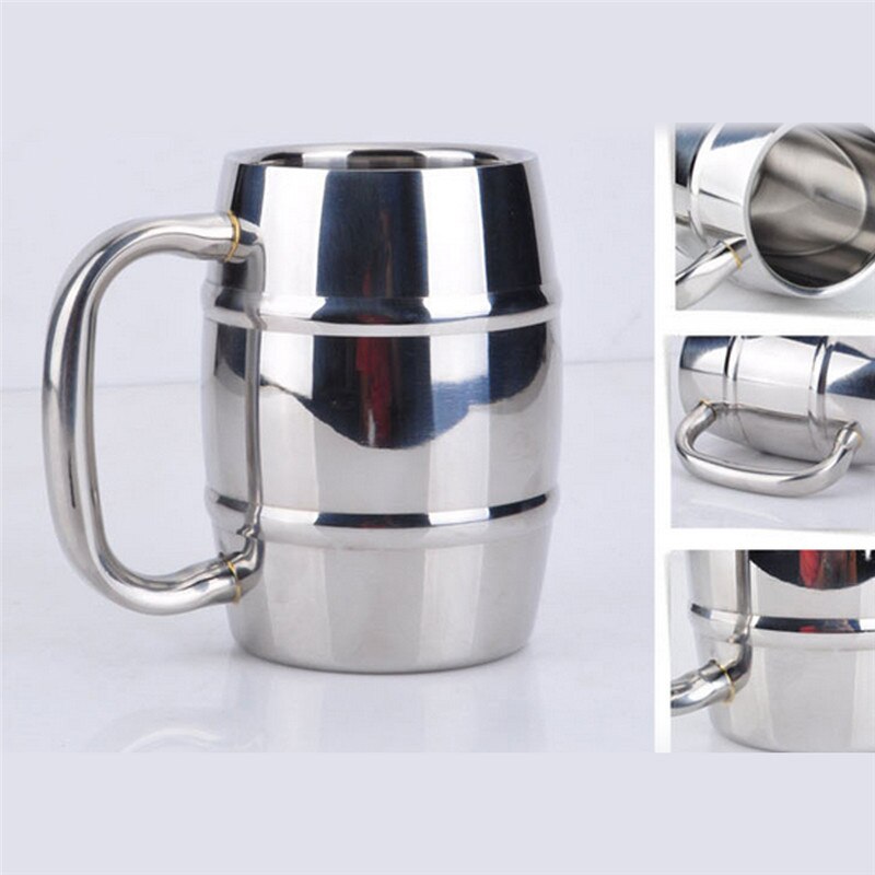 Taza de cerveza de doble pared de acero inoxidable, taza de café Metallica, taza de agua de viaje, Bar, vasos de ,