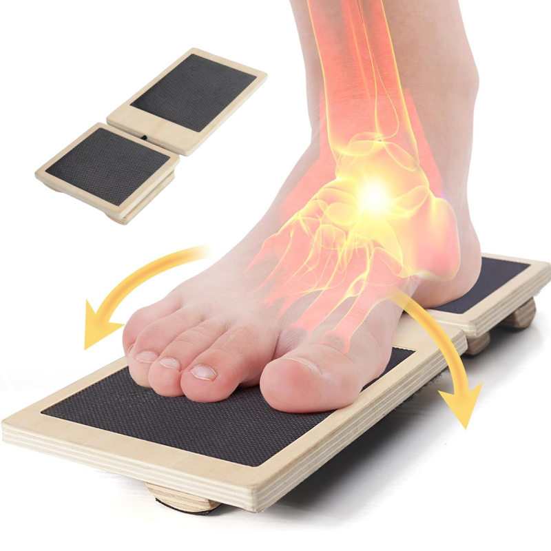 Single Foot Balance Board Ankle Strengthener Exerciser Sprained Non-slip Wood Wobble Board Physical Therapy Posture Corrector: Default Title