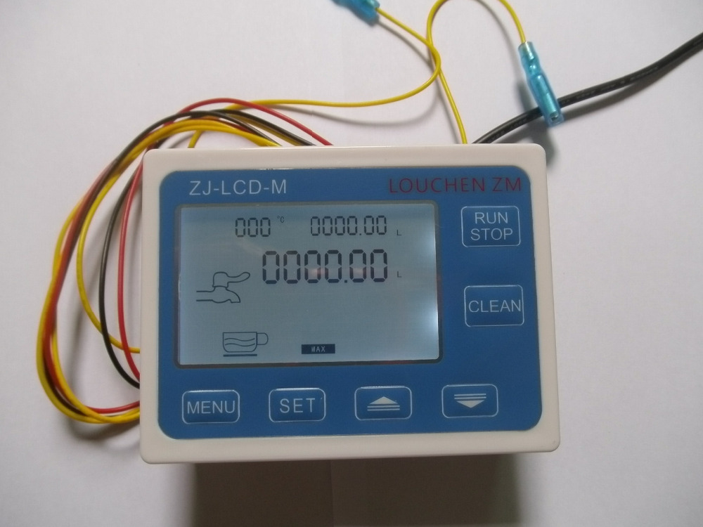 3/8&quot; Flow Control LCD Display + Oil Fuel Gasoline Diesel Milk Water Gear Sensor