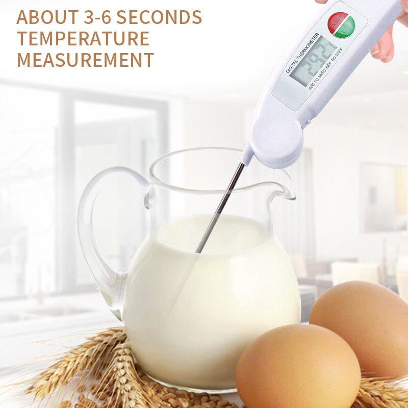 Foldable Food Thermometer Probe Digital BBQ Kitchen Meat Kitchen Thermometer Liquid Water Oil Temperature Gauge