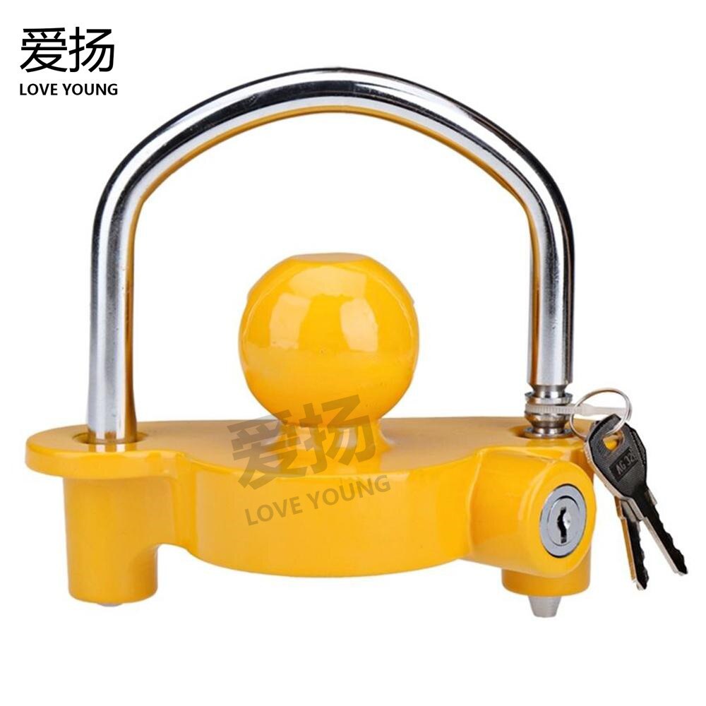 Trailer Parts Use Coupling U type of lock with yellow coupler/trailer coupler lock