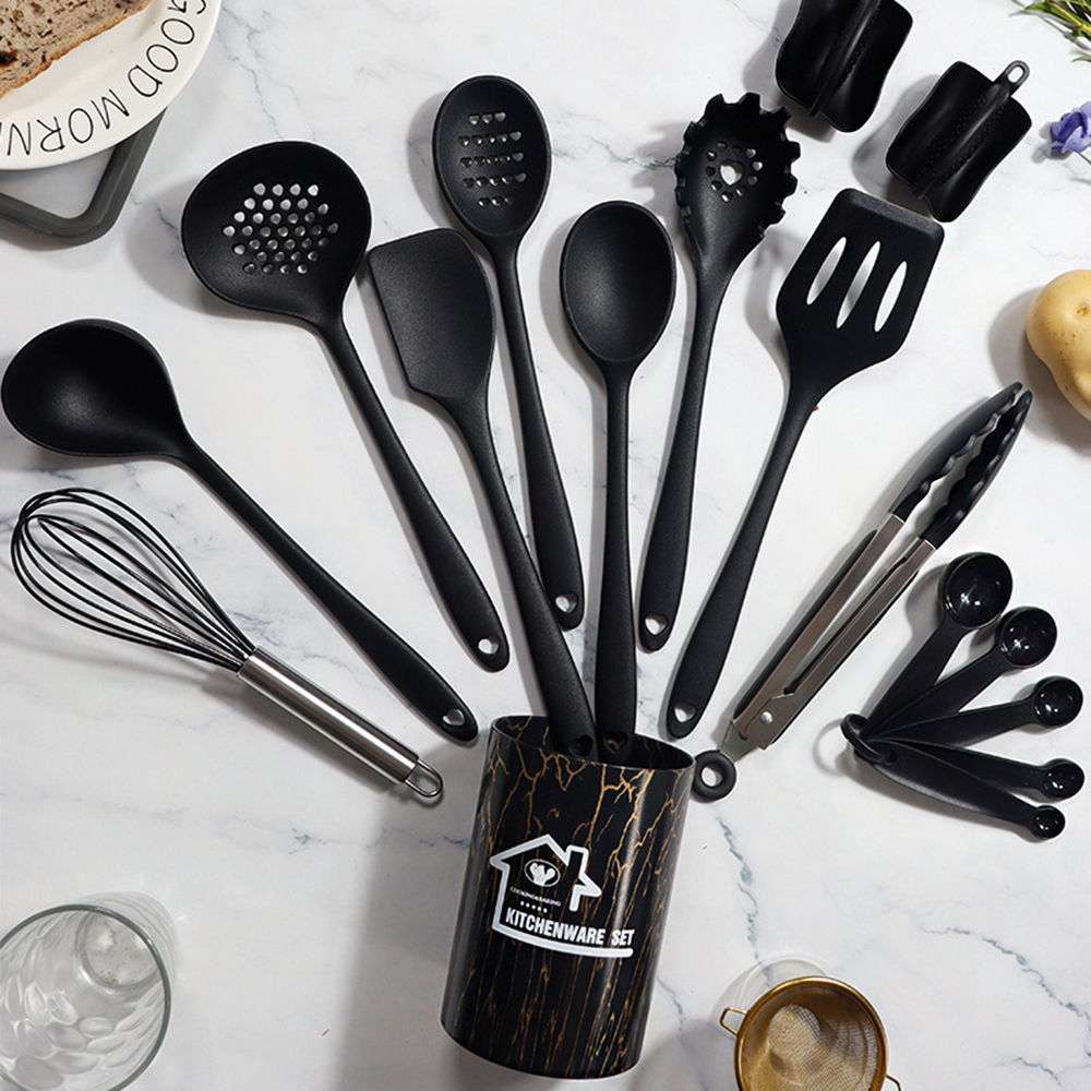 Roze 18 Stuks Food Grade Siliconen Keuken Kookgerei Gebruiksvoorwerpen Turner Spatel Maatlepel Praktische Koken Tool Keukengerei Set