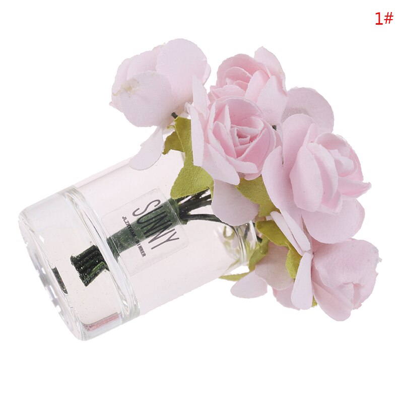 1/12 puppenhaus Miniatur Rosa Rose Glas Flasche Blume Anordnung Wohnkultur: verrotten