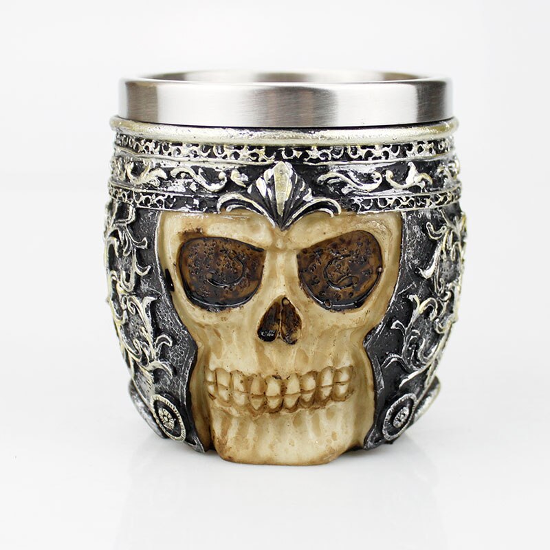 Gothic Wine Goblet Contain Dragon Claw Viking Skeleton Retro Stainless Steel&amp;Resin Wine Glass BEST Halloween Bar Drinkware: BM004N-2-1