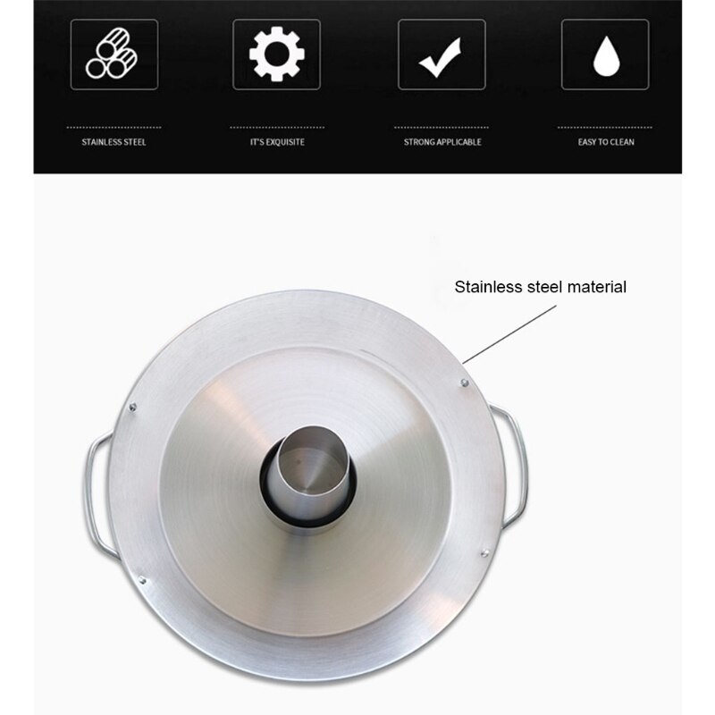 Ronde Gebraden Kip Pan Met Dubbele Handgrepen Turkije Grill Barbecue Beugel Draagbare Roestvrij Staal Bbq Holder Tool Kits