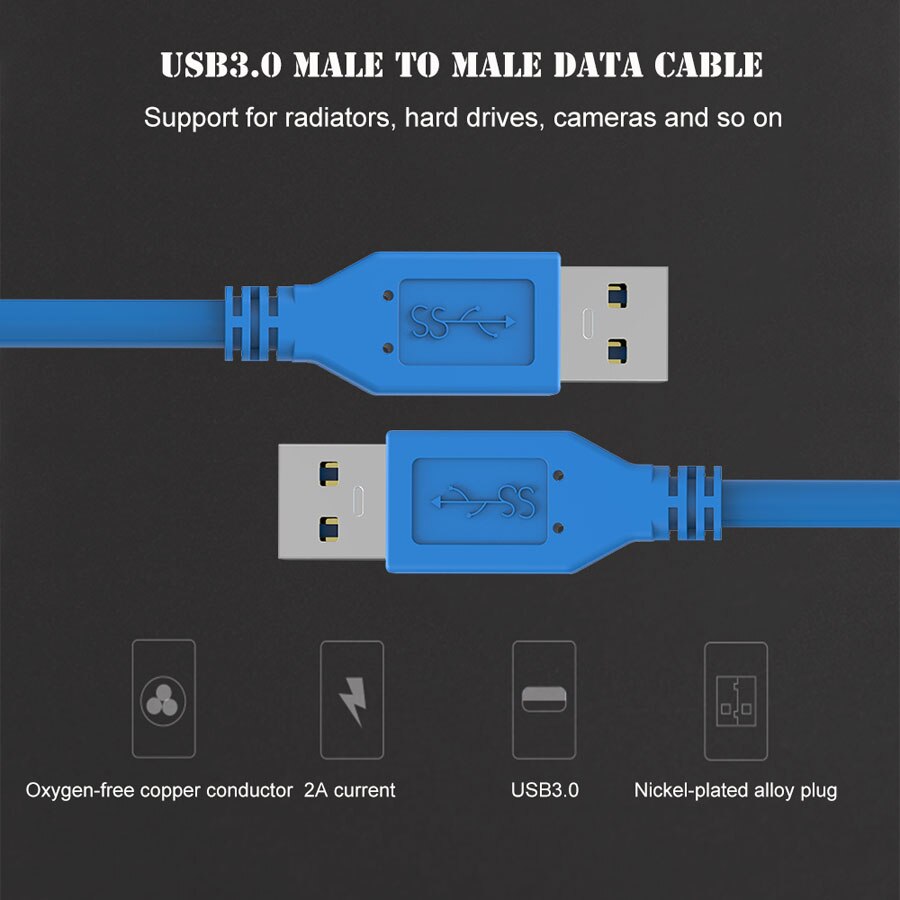 super hastighet usb 3.0 kabel hann til mann usb forlengelseskabel usb 3.0 forlenger data cabo ledning til harddisk kameraer pc