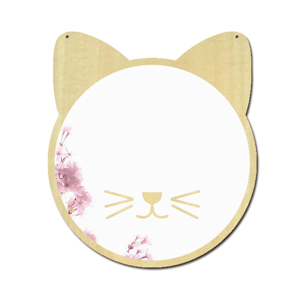 Cute Hanging Home Wooden Mirror Cartoon Wall Decorative Acrylic Small: Cat