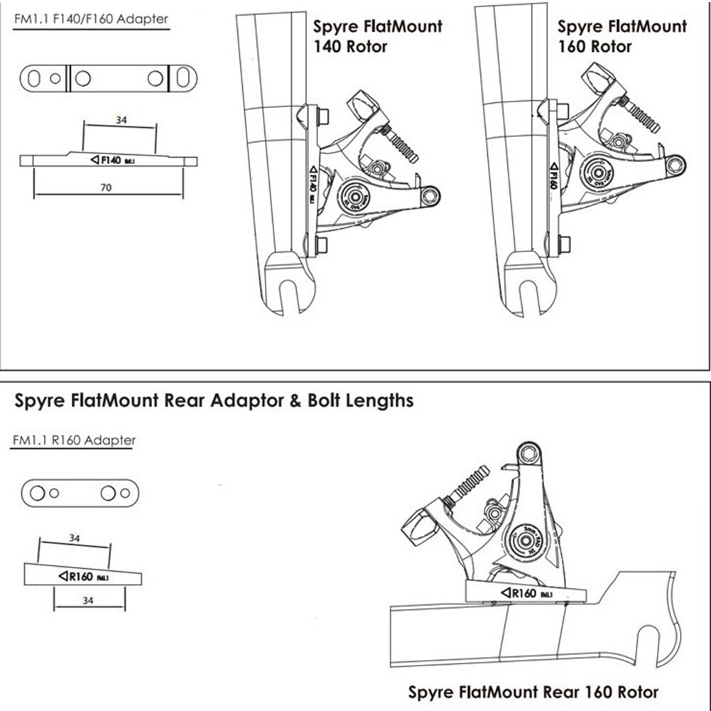 Road Bicycle Disc Brake Rotors 160mm Front Rear Bike Caliper Adapter For-Shimano Flat Mount Post Mount Bike Accessorie Adaptor