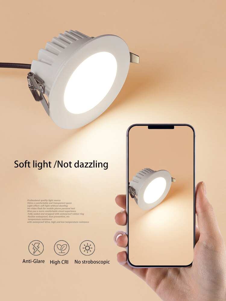 Saiyo LED Waterproof Spot Light IP65 Recessed Ceiling Spots 7W10W12W Downlight For Kitchen Bathroom Home Outdoor Indoor Lighting