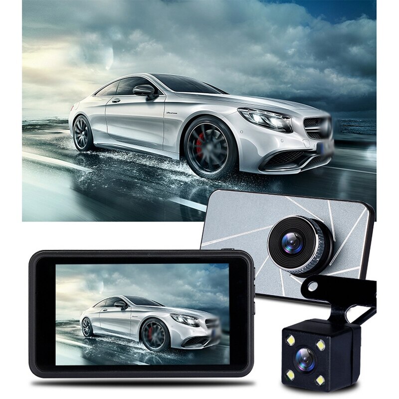Full HD 1080P Car DVR Wide Angle Lens 4 Inch 2.5D Mini Night Vision Car Camcorder Front Back Car DVR