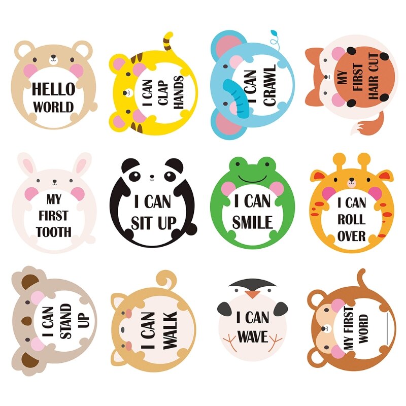 24 Stks/set Pasgeboren Baby Maandelijkse Stickers Baby Zwangere Maandelijkse Foto Sticker