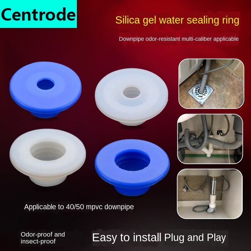 Toilet 40/50 drain pipe deodorant silicone seal washer drain pipe air conditioning pipe dual purpose anti-backwash