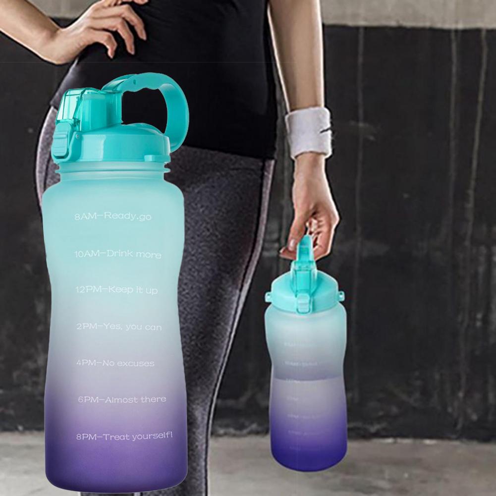Tirtan 2L Stylish Outdoor Water Bottle Tasteless Kettle Time Marker for Fitness