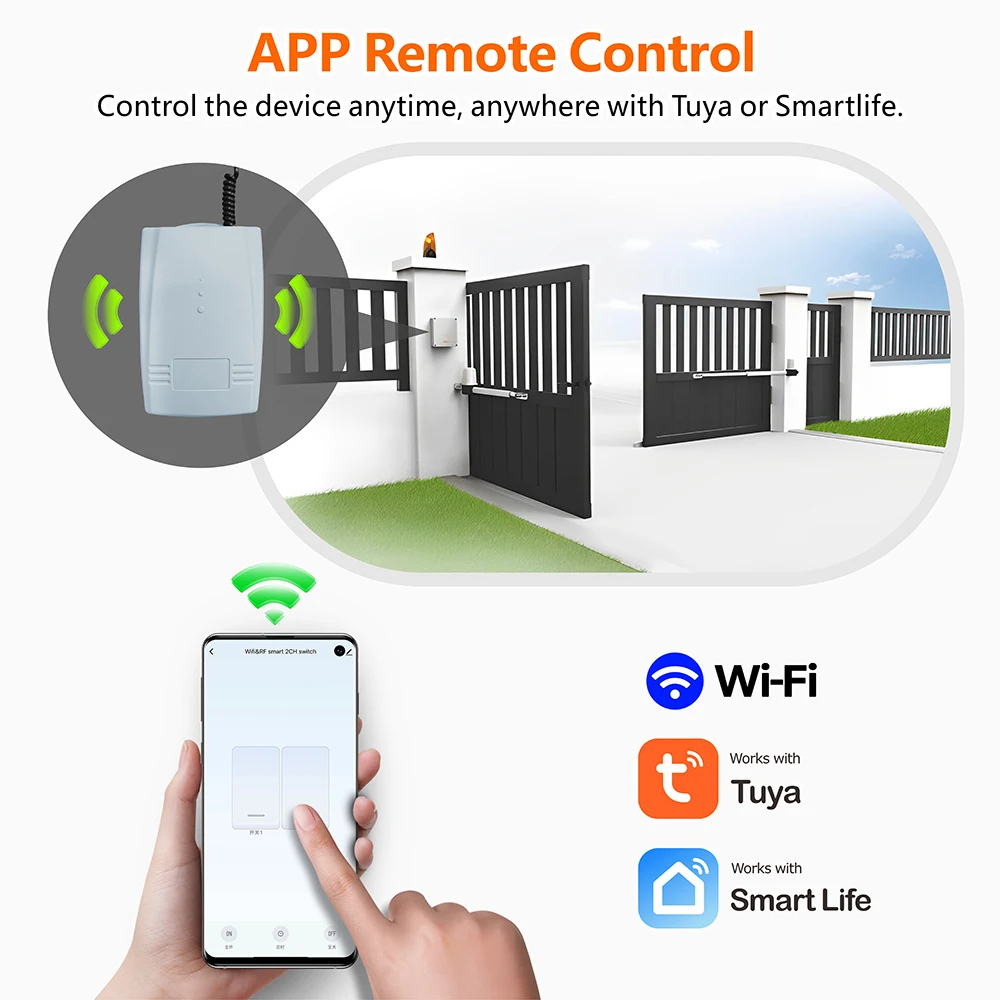 WiFi RF Garage Gate Sliding Door Opener Tuya DIY Smart Switch dla BFT FAAC itp. 433Mhz Remote Control Switch 12V 24V Relay Module