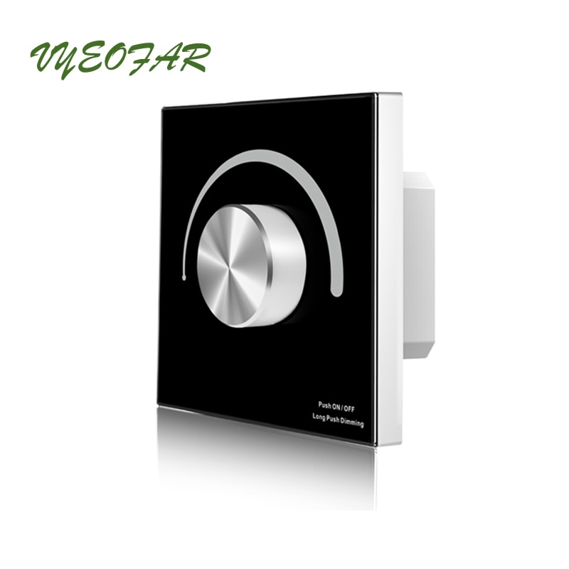 Led Strip Dimmer Wall Mount Manual Knob Panel Dimming Controller 12V-24V Dimmable Single Color String Dim Switch