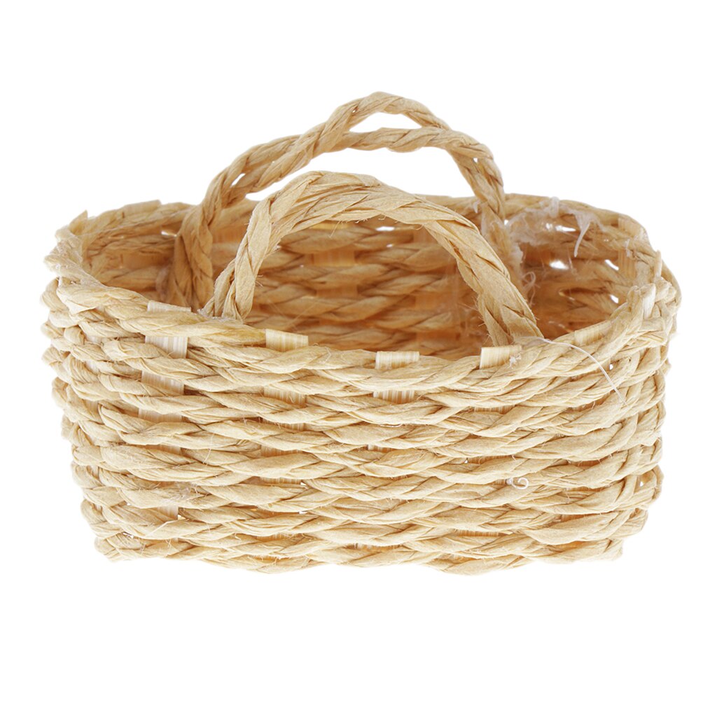 1/12 Dollhouse Miniatuur Geweven Bamboe Manden Mini Bamboe Poppenhuis Miniatuur Mand Pop Huis Kamers Items Decor