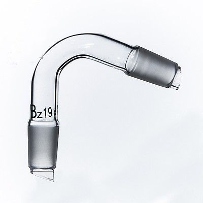 Adaptador de destilación de vidrio de laboratorio, cabezal de destilación, curva de 75 grados, Junta 19/26