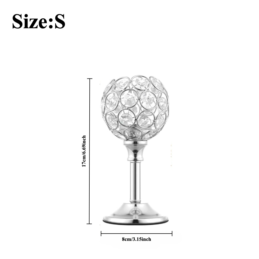 Bougeoirs en métal photophore en cristal moderne, 1 pièce, décor d'église pour fête de mariage, centres de Table à manger, décoration de chandelier: WHITE