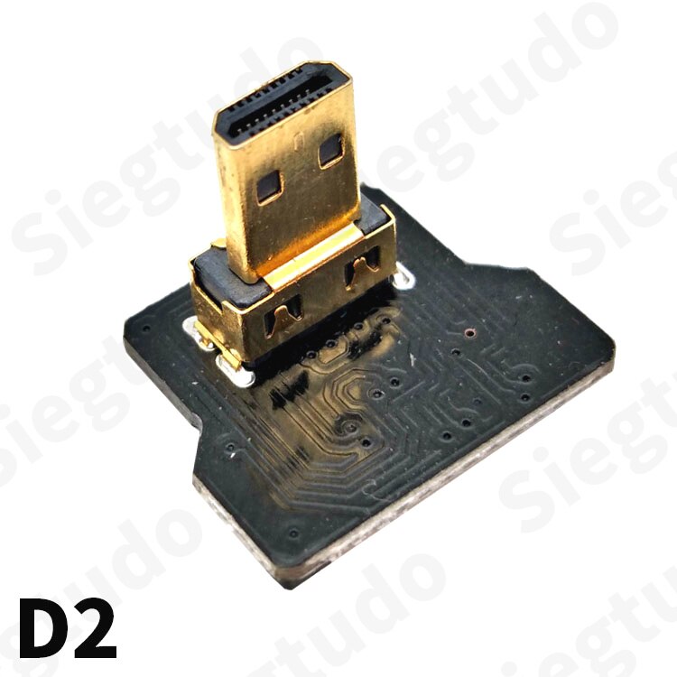 FPV Micro Mini HDMI 90 Degree Angled Adapter FPC Flat Cable Pitch 20pin Plug Connector: D2 Adapter