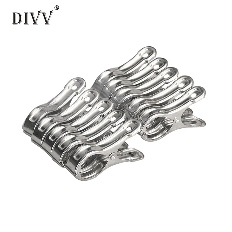 Wasknijper 10PCS Rvs Strandlaken Clips Houden Uw Handdoek Van Blazen Weg