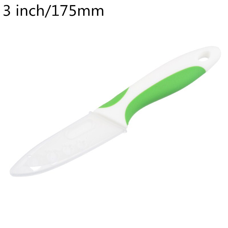 3/4/5 pouces couteaux de cuisine en céramique lame blanche poignée colorée Paring Pare Peel tranche outil de cuisson couteau en céramique de: 3 inch green