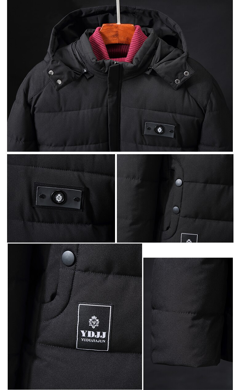 Plus size 9xl-4xl tyk polstret parka til mænd vinterjakke med hætte frakke med flere lommer varmt overtøj til mænd afslappet tøj