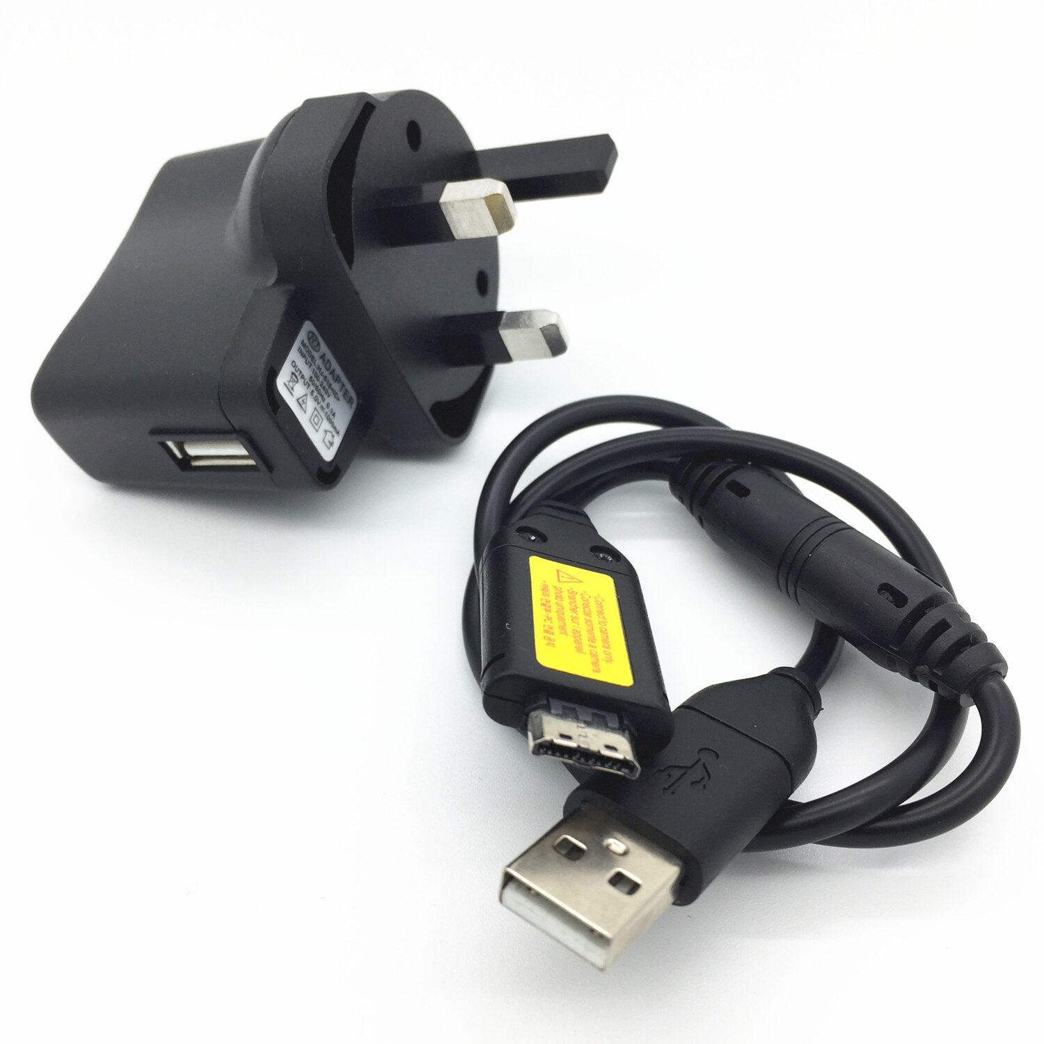Lader usb datakabel til samsung  tl205 tl210 tl220 tl240 wb210 wb500 wb550 wb600 wb610 wb650 wb660 wb700 wb5000 m100: Uk pluggkabel