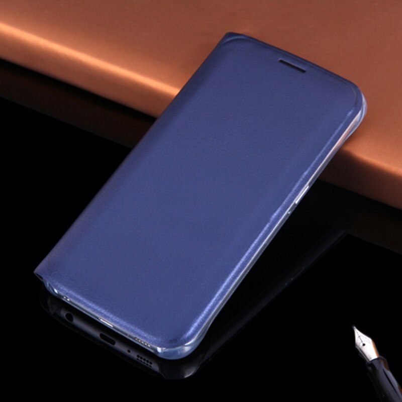 Slim Wallet Holster Original Leather Case Flip Cover Card Holder Sleeve Bag For Samsung Galaxy S6 G920 / S6 Edge G925 5.1inch: For Galaxy S6 / Dark Blue